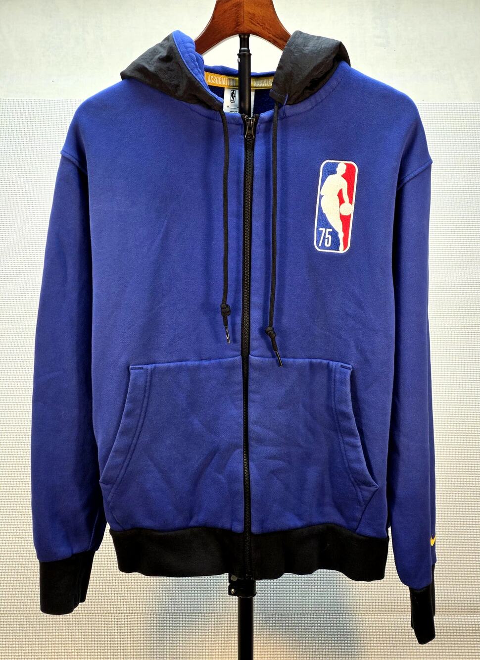 Nike Golden State Warriors Hoodie Mens M Blue Full Zip NBA 75th Anniversary